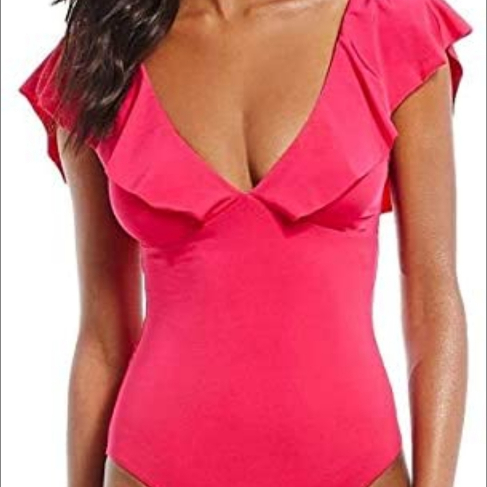 Pink Ruffled Swimsuit - Picture 2 of 4